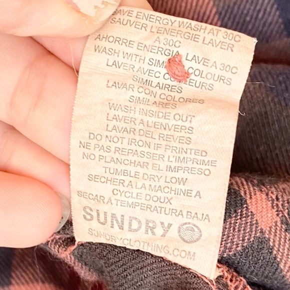 Sundry Flannel Button Down Plaid Top - Picture 3 of 11